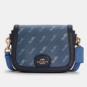Saddle Bag With Horse And Carriage Dot Print